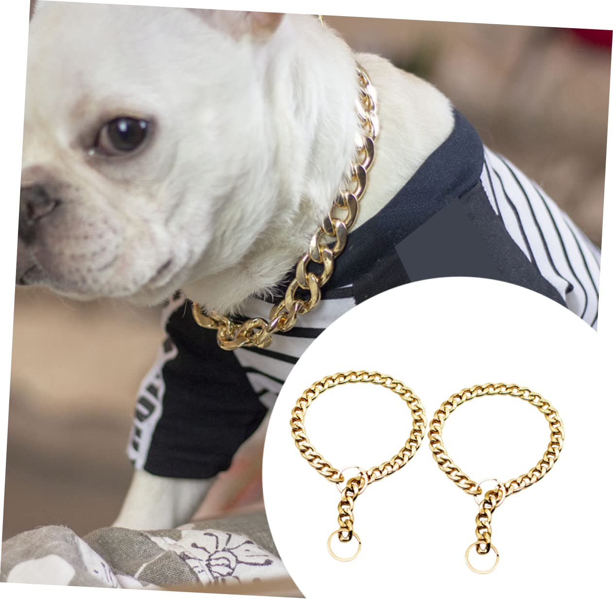BESPORTBLE Dog Chain Pet Decorative Neck Chain Gold Chain for Dogs Easy On/Off Design