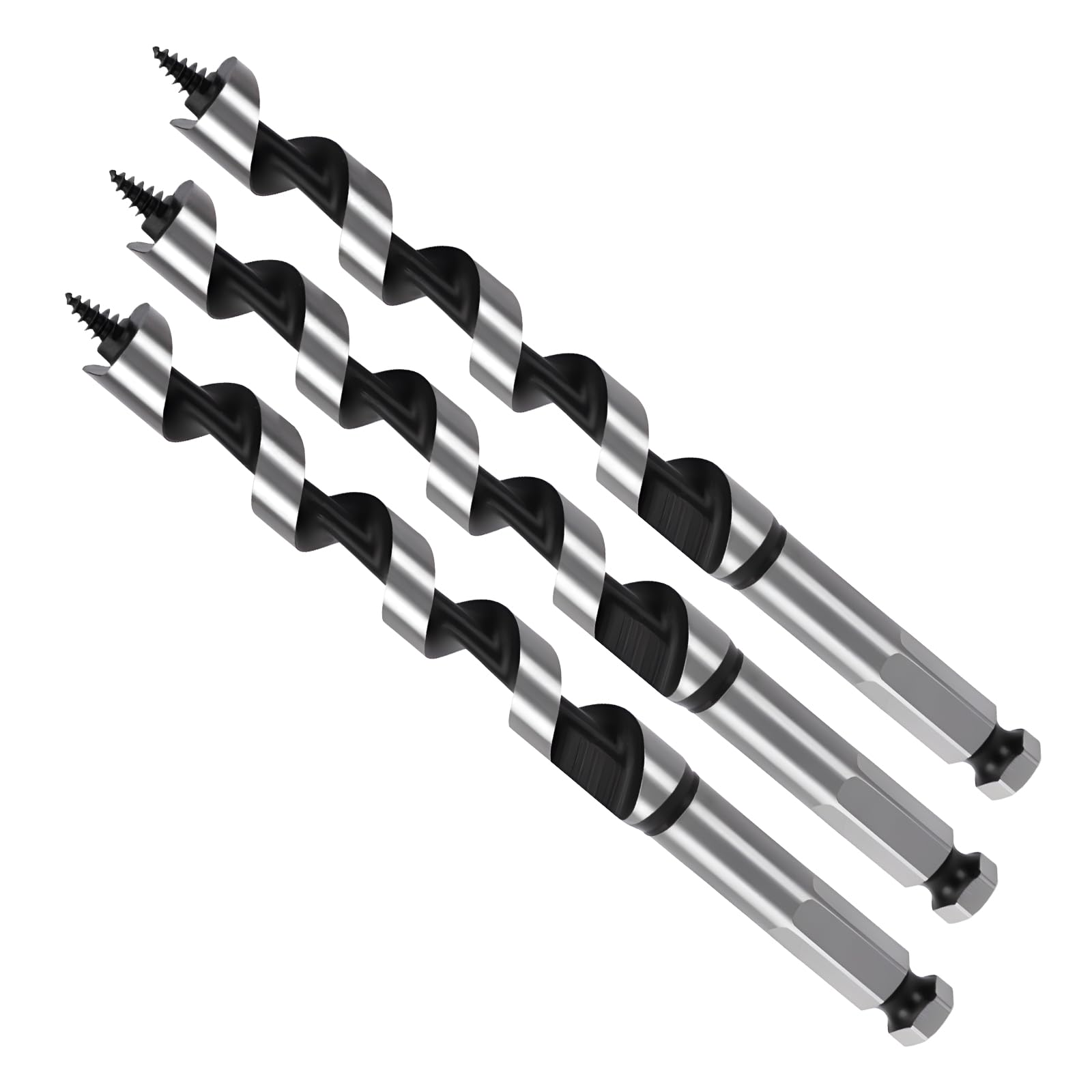 MOXPIFY Wood Auger Drill Bits, 3pcs 12mm Timber Drill Bits 155mm Long Hex Shank, Extra Long Drill Bits Wood For Woodworking (3pcs x 12mm x 155mm) โ image 1