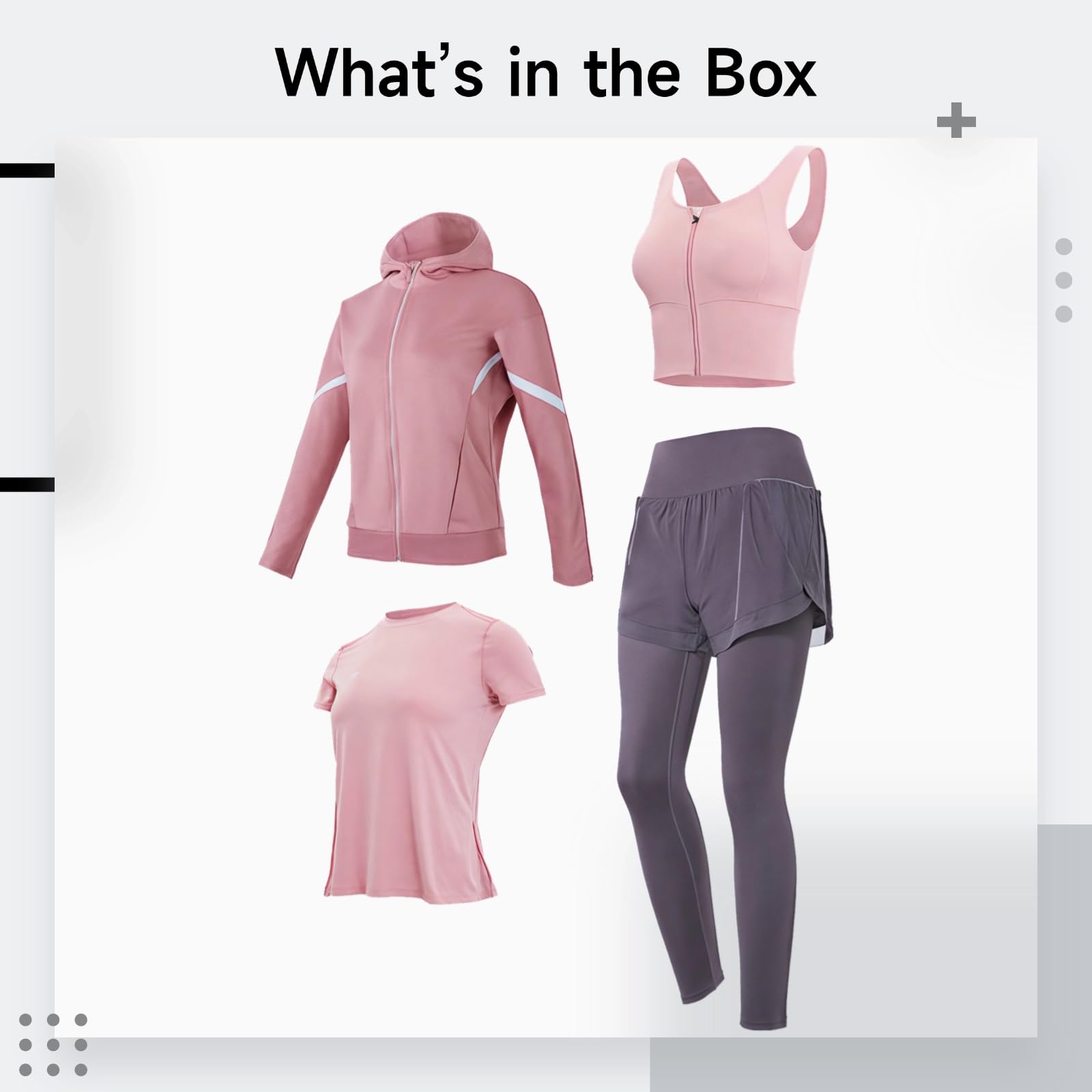 Conjunto de pilates para mujer, ropa de yoga de 4 piezas con chaqueta, sujetador, pantalones cortos y pantalones, XL, transpirable, tela antibolitas, apto para 5 pies a 5 pies 11 pulgadas, 110 a 330