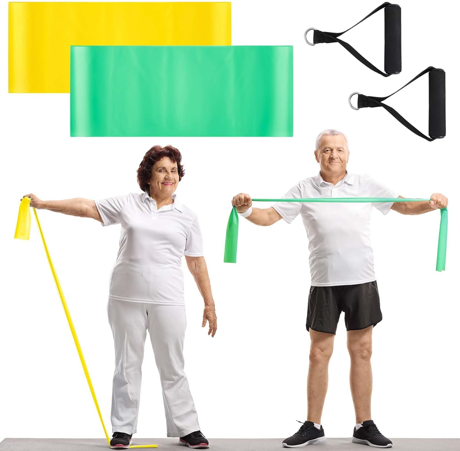 2 Pcs Resistance Band with Handles Chair Exercise Physical Therapy Band for Seniors Citizen Gifts Elderly Women Therapy, Stretch, Recovery, Home Exercise 2 Pcs Resistance Band with Handles Chair Exercise Physical Therapy Band for Seniors Citizen Gifts Elderly Women Therapy, Stretch, Recovery, Home Exercise
