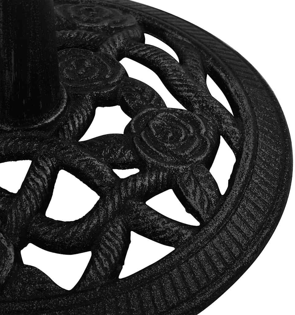 vidaXL Umbrella Base Black Cast Iron Medium Decorative Inlays