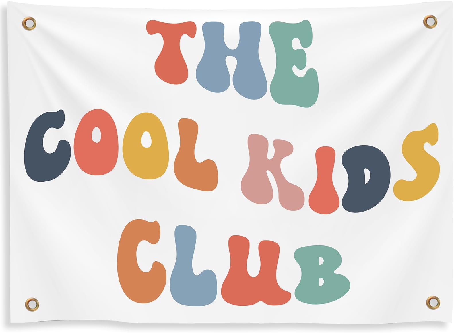 Yinkin Playroom Decor The Cool Kids Club Wall Banner 36 x 26 Inch Boho Rainbow Fabric Banner Cute Colorful Kids Tapestry Wall Hanging for Toddler Boy Girl Children Room Nursery Playroom