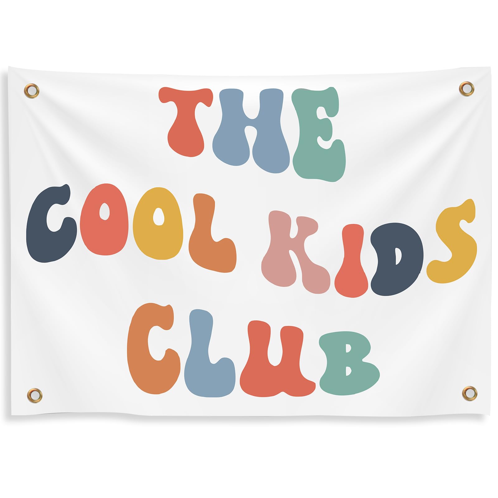 Yinkin The Cool Kids Club Wall Banner Playroom Decor 36 x 26 Inch Colorful Kids Tapestry Wall Hanging for Bedroom Nursery Canvas Flag Hanging Decoration