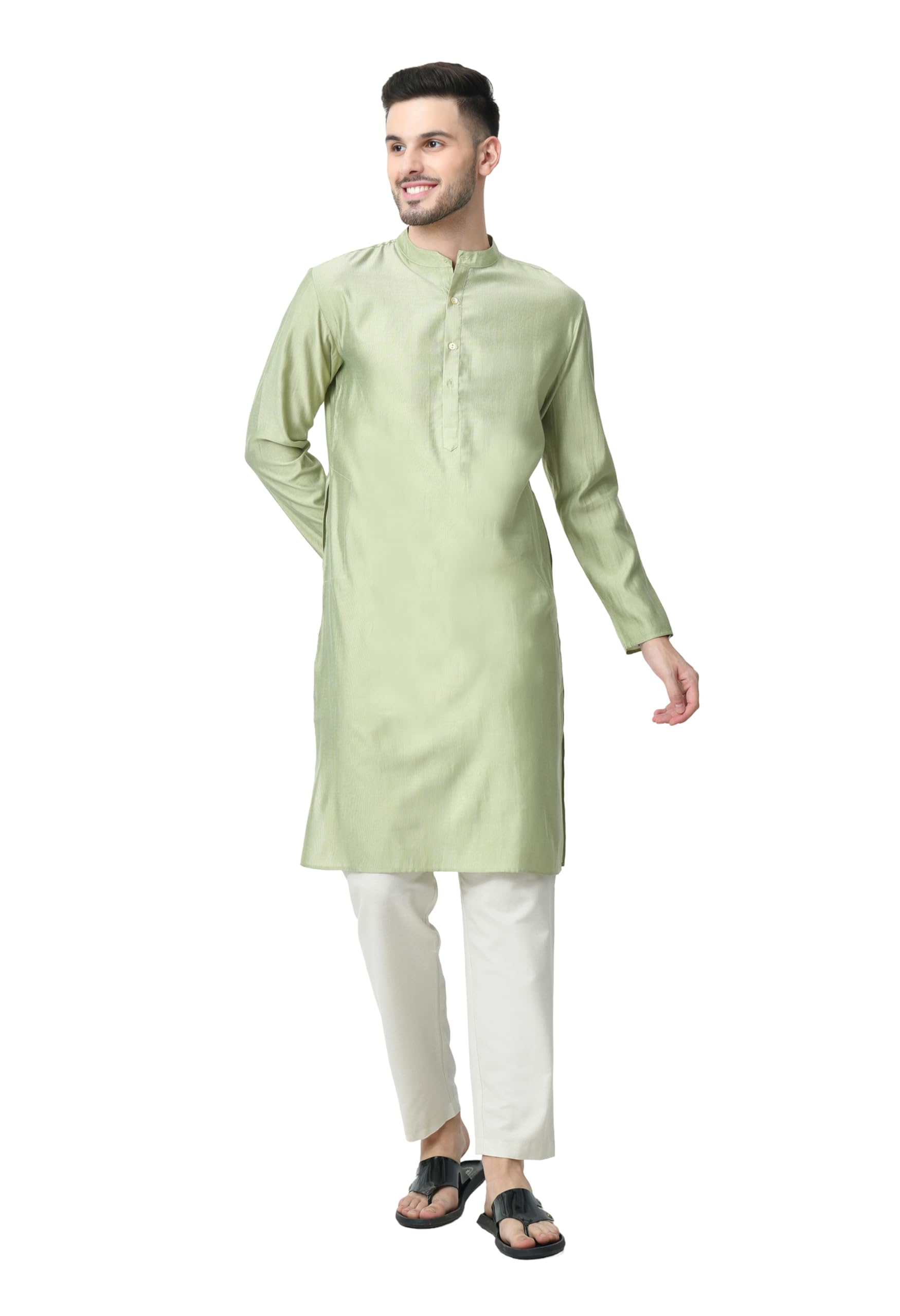 otira Men's Solid Full Sleeve Cotton Blend Kurta for Men (A2107KR-PNO25-SOLID)-picture-17