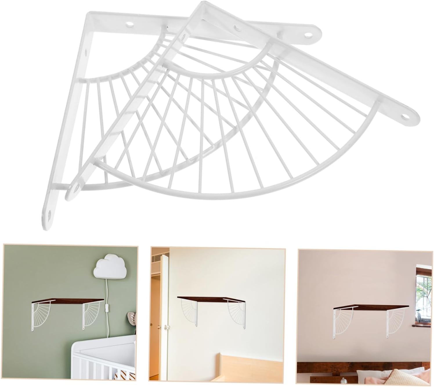 2pcs Heavy Duty Metal Floating Shelf Brackets for Shower Shelves Closet Storage Bathroom Rack Triangle Stabilizer Bracket