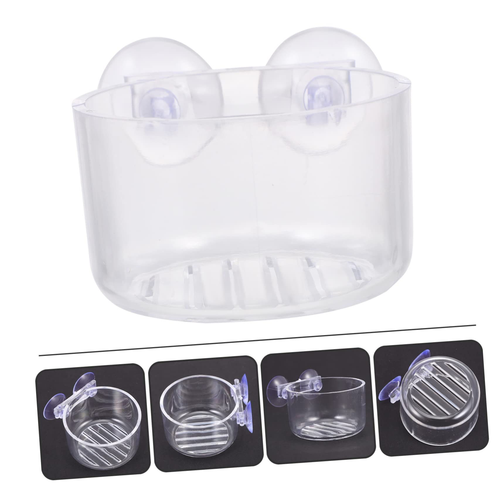 Toddmomy 16piezas Comedero para Peces De Acuario Taza Roja Acrílica Dispensador De Comida Unidades