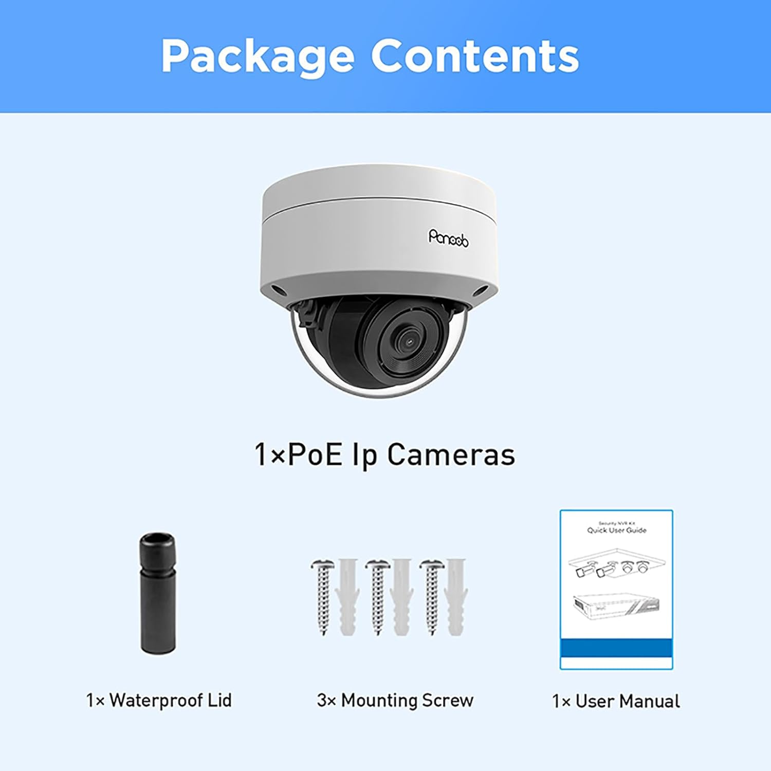 5MP PoE Camera with Mic, H.265 Outdoor Vandal Dome Security PoE IP Camera, AI Human Detection, 100ft IR Night Vision, 2.8mm Lens IP66 IK10 Resistance, 110° Wide Angle, PD54BA1-5M (Not PTZ)