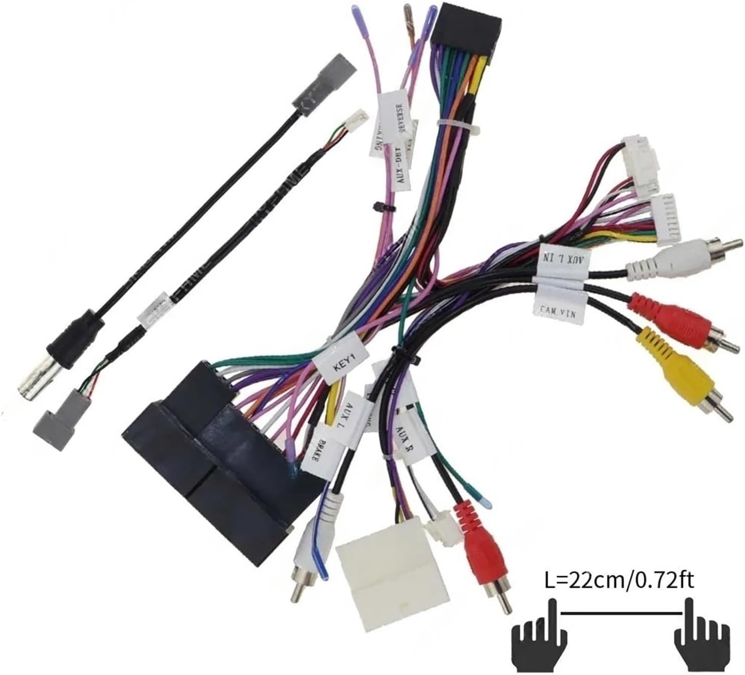 Car Android 16Pin Wiring Harness Cable Adapter Box Decoder Compatible With KIA Sedona Carnival Optima HY-SS-04/RP1-HY-002