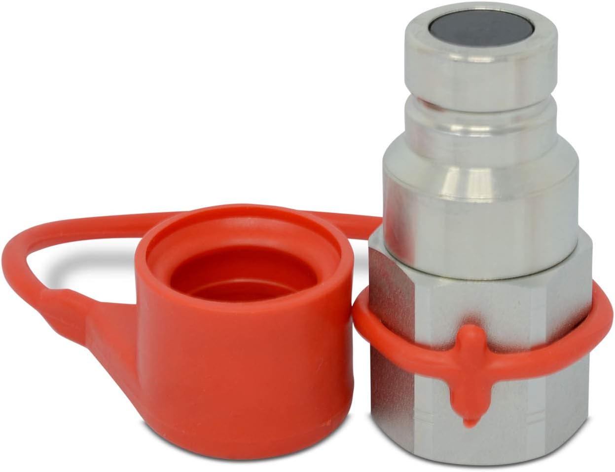 3/4″ Flat Face High Flow Hydraulic Quick Connect Male Coupler, 1″ NPT Thread