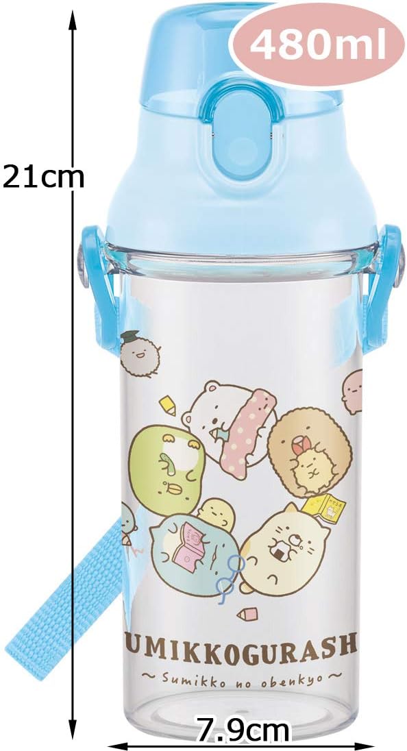 Skater PSB5TR Children's Water Bottle, Clear Bottle, 16.9 fl oz (480 ml), Sumikko Gurashi, Girls, Made in Japan