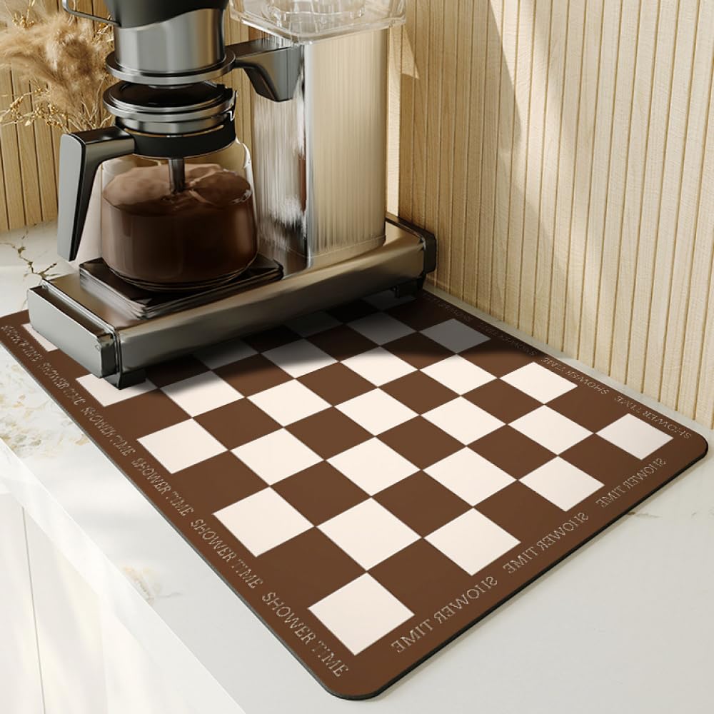 HAZARA Tappetini per il lavello della cucina, tappetini assorbenti per lo scarico dei piatti, tappetini antiscivolo per il caffè sul piano di lavoro della cucina-11||50*60cm
