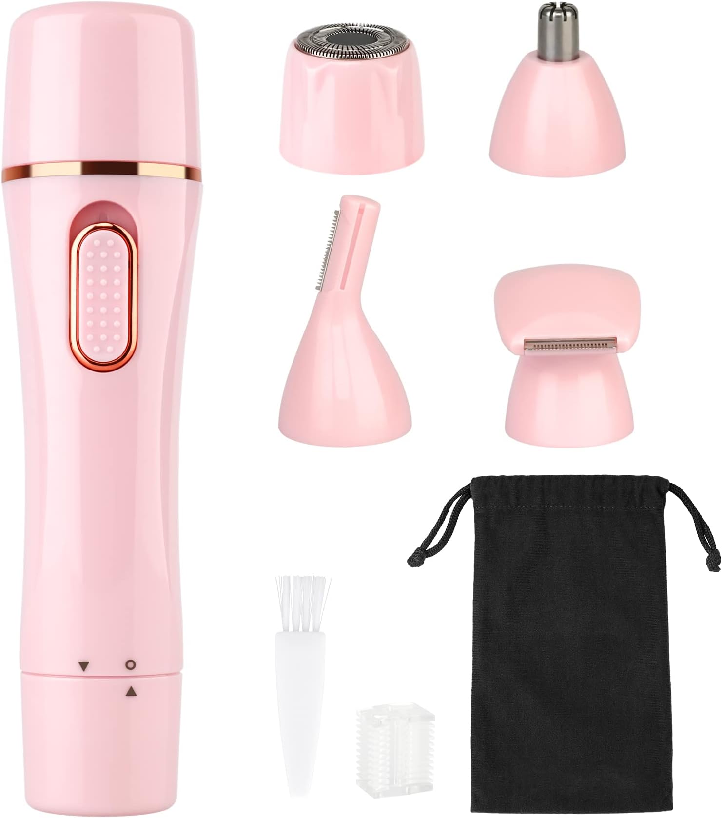 SEABIRD Bikini Trimmer Women, 4 in 1 Electric Razor for Women, Facial Shavers for Women, Portable Travel Womens Electric Razor for Face Beard Eyebrow Leg Arm Bikini Armpit Pubic Hair, Pink