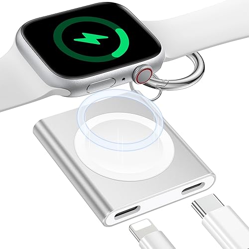 Cargador portátil para Apple Watch, cargador magnético de repuesto para Apple Watch para viajesoficinahogarautomóvil, mini almohadilla de carga con