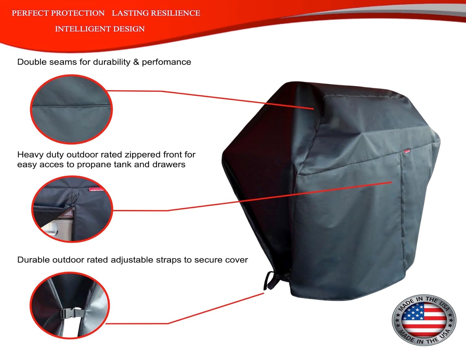 Windproof Covers 30 inch Heavy Duty Premium Grill Cover to fit Wolf Cart Grill
