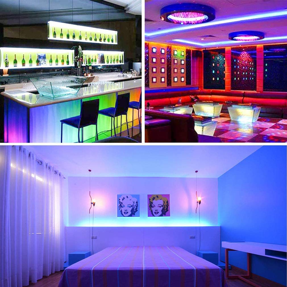 Striscia LED 5M, WiFi Luci LED Colorate Smart Phone Strisce LED Compatibile RGB SMD 5050 Musica SYNC LED Strip Controllo App E 44 Tasti Telecomando RF per Casa Cucina Festa TV Decorazione,10M