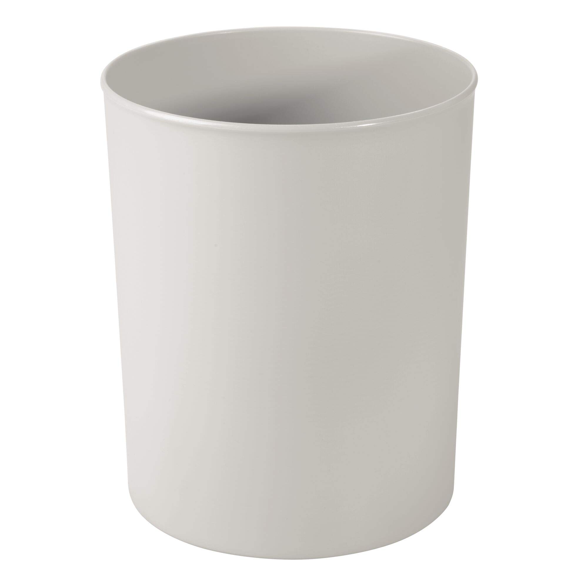 iDesign Franklin BPA-Free Plastic Round Waste Basket 8 x 8 x 9 75 Light Gray 19802