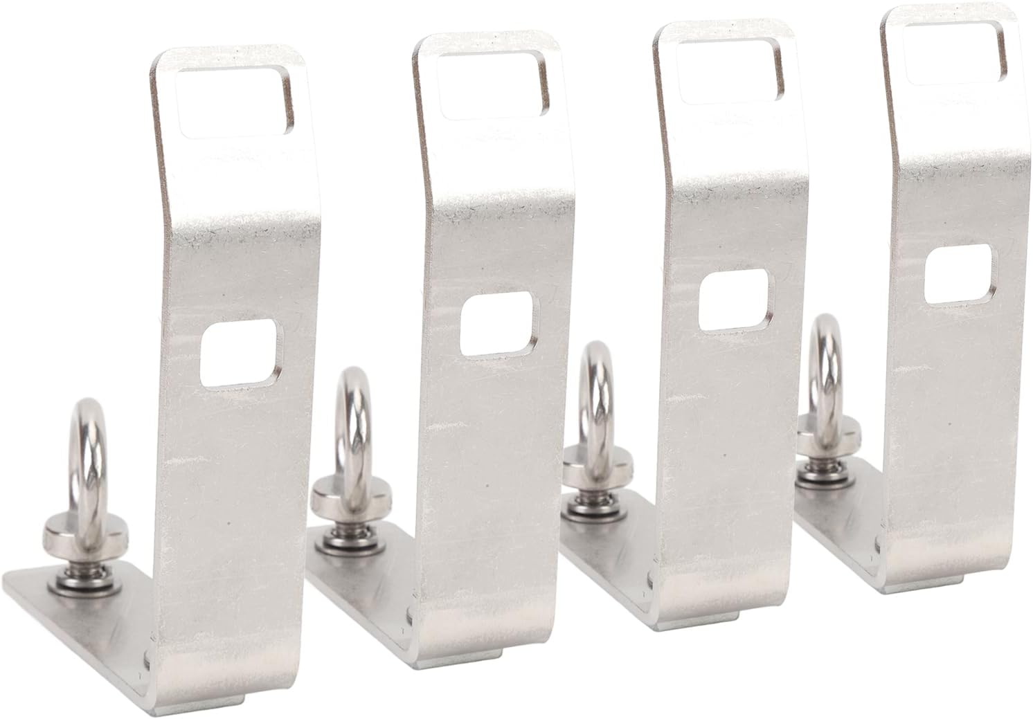 Fabater Load Stops, 4 Pack Stainless Steel T Slot Load Stops for Cargo Security, Roof Rack with Hooks and Closure Loops for Ladder, Firewood Skis, Snowboard, Kayak, Rooftop
