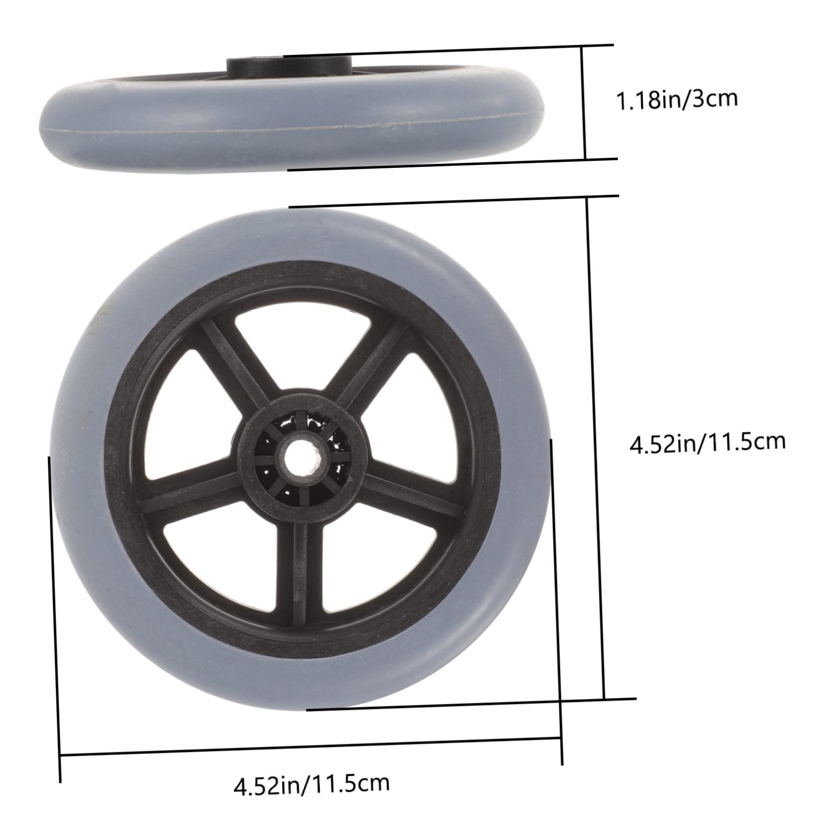IWOWHERO Wheelchair Accessories 2pcs 5 Inches Front Wheel Universal Fit Caster Wheels Sturdy and Wear-Resistant Silent Rolling for Wheelchair Walker