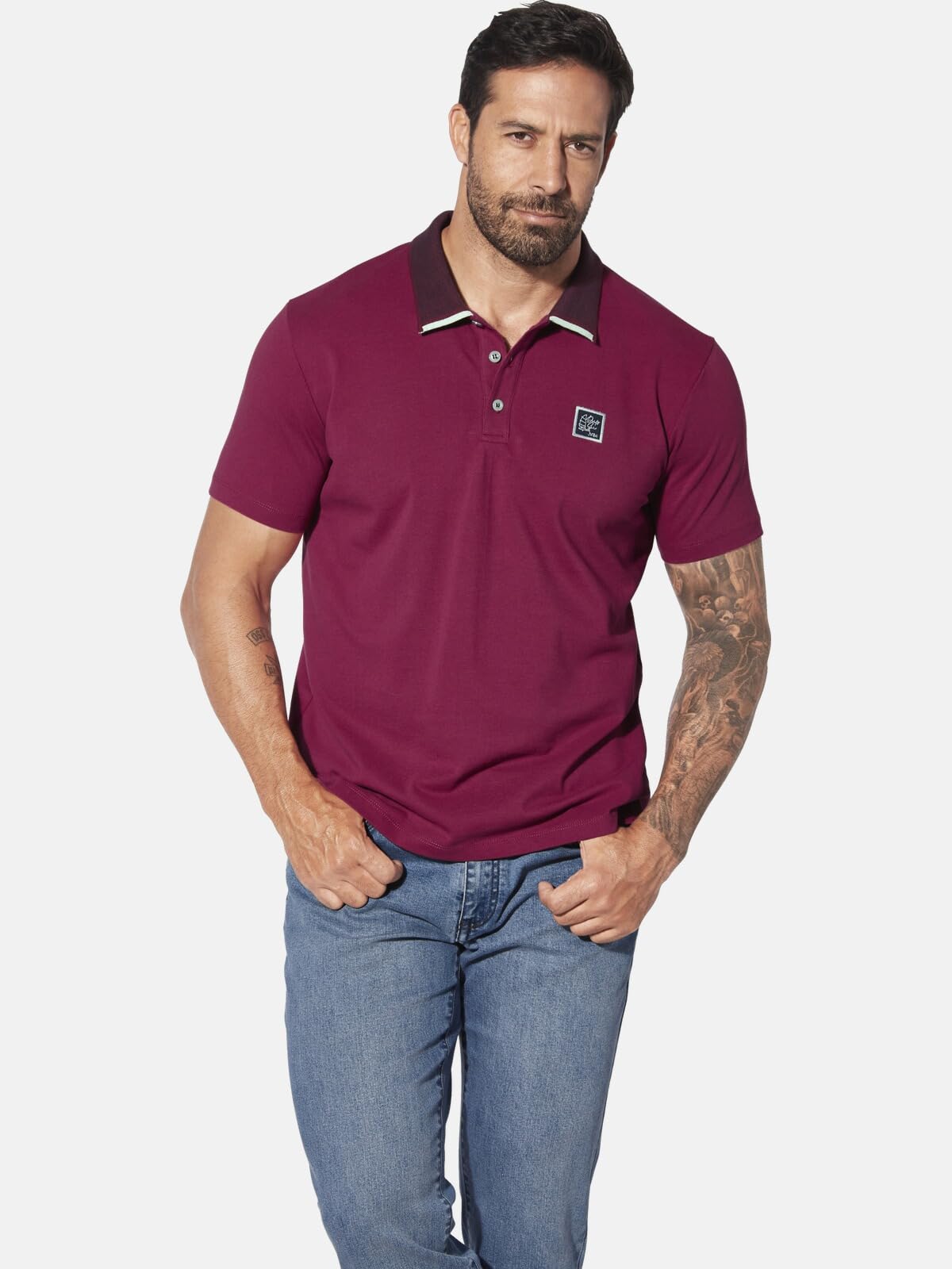 Jan Vanderstorm Herren Poloshirt Morlan | Elegantes Piqué Kurzarm-Polo mit Kontrastdetails, atmungsaktiv, Comfort-Fit, Seitenschlitze, Casual, 100% Baumwolle, L–7XL