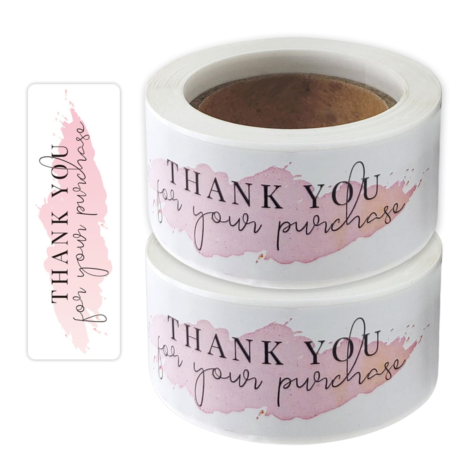 Thank You for Your Purchase Stickers, 240 Pcs Self Adhesive Rectangular Thankyou Sealing Labels Sticker Roll for Envelopes Gift Wrapping