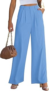 Wide Leg Pants for Women Work Business Casual High Waisted Dressy Pants Flowy Trousers Office - Buy now