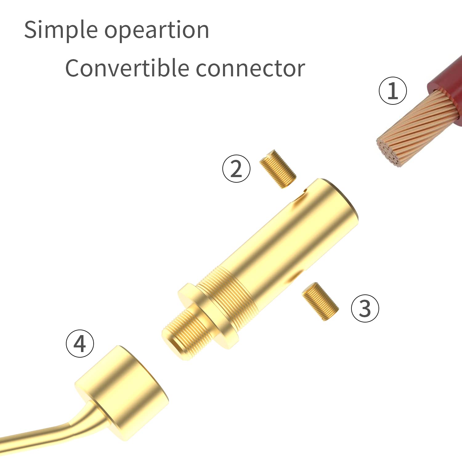 Tertullus 8 connettori a banana 2 mm per cavi 4 mm chiusura a doppia vite 8-20 AWG spinotto banana