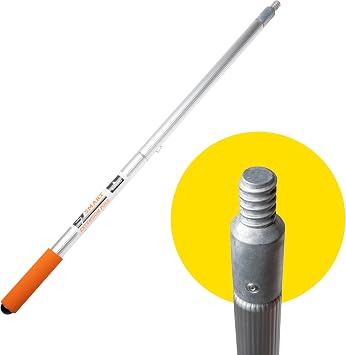 EZ Smart 16 ft Extension Pole Lightweight Aluminum, Standard 3/4" Acme Thread, Reaches 21 ft Overhead, Compact Storage + Mesh Bag Pole Only