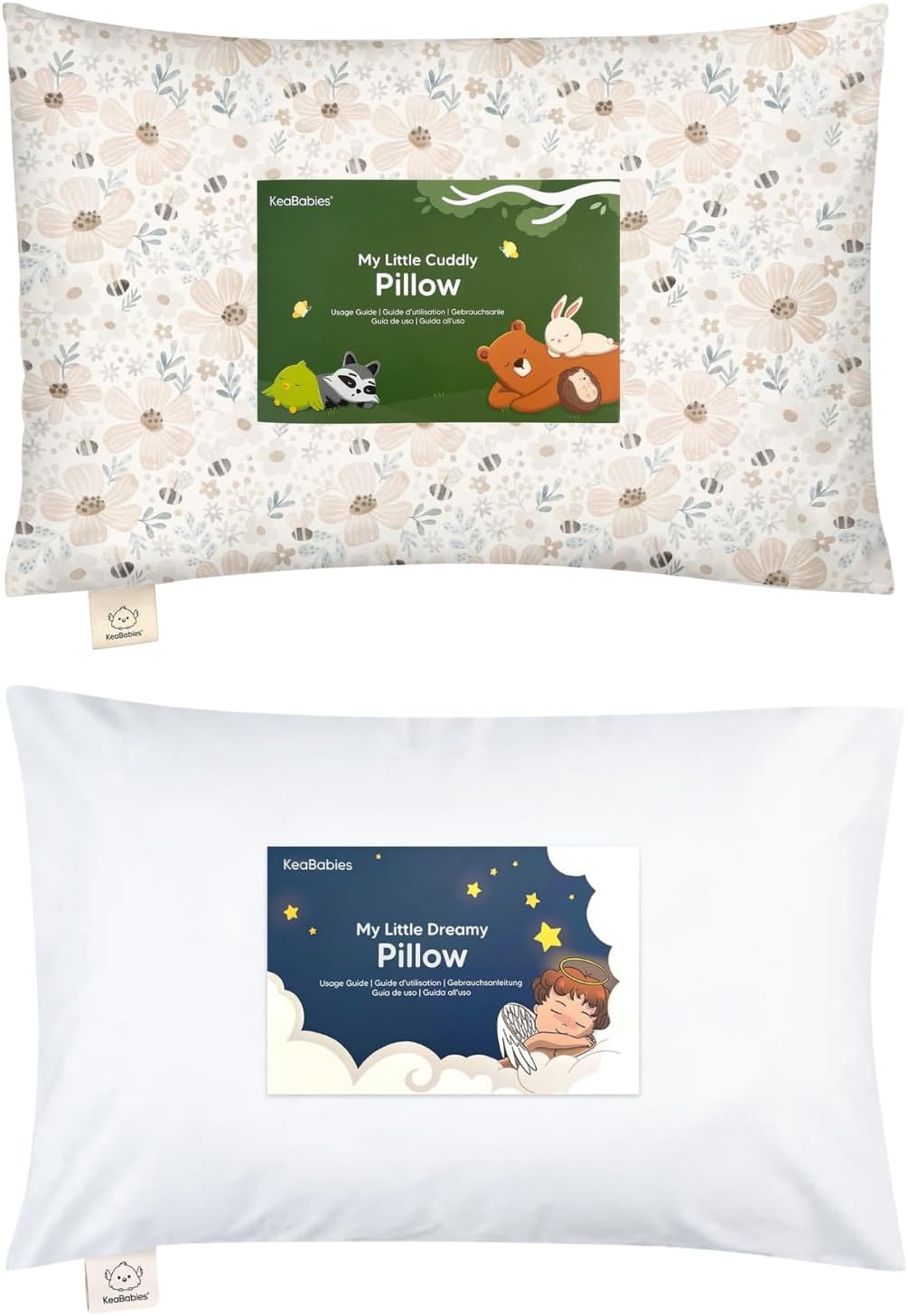 KeaBabies My Little Cuddly Pillow and My Little Dreamy Pillow - Soft Nursery Toddler Cushion for Sleeping - Soft and Comfortable for Toddlers, Kids Head Rest Pad