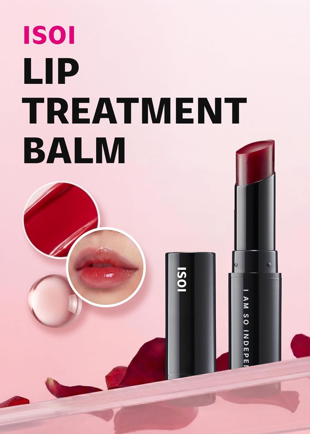 ISOI Bulgarian Rose Lip Treatment Balm (Pure Red) – Hydrating & Tinted Lip Balm for Dry Lips, Korean Skincare (0.18 oz, 5g) - Image 2