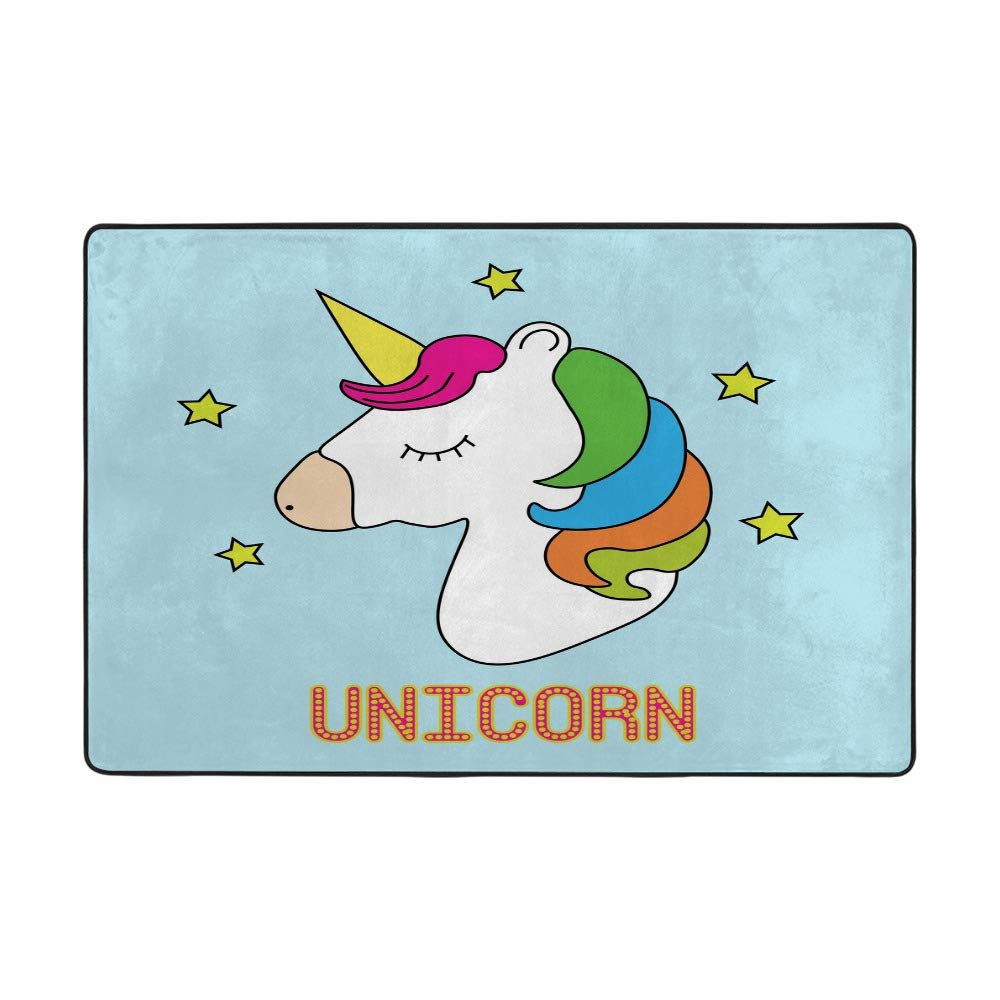 Tapis de maison 80X58Inch CHEHONG en polyester à motif licorne