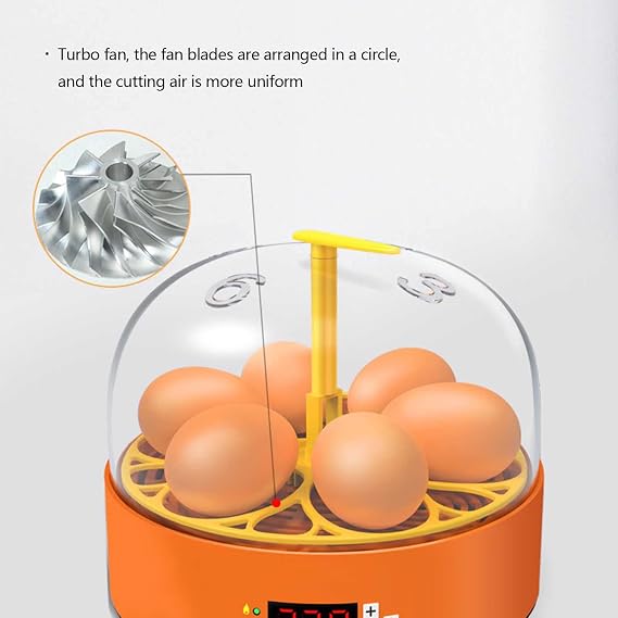 Mini Egg Incubator 6Eggs,Eggs Hatcher with Automatic Turner with Humidity,Incubators for Hatching Chicken Duck Goose Quail Fertilized Eggs(A 6Eggs)