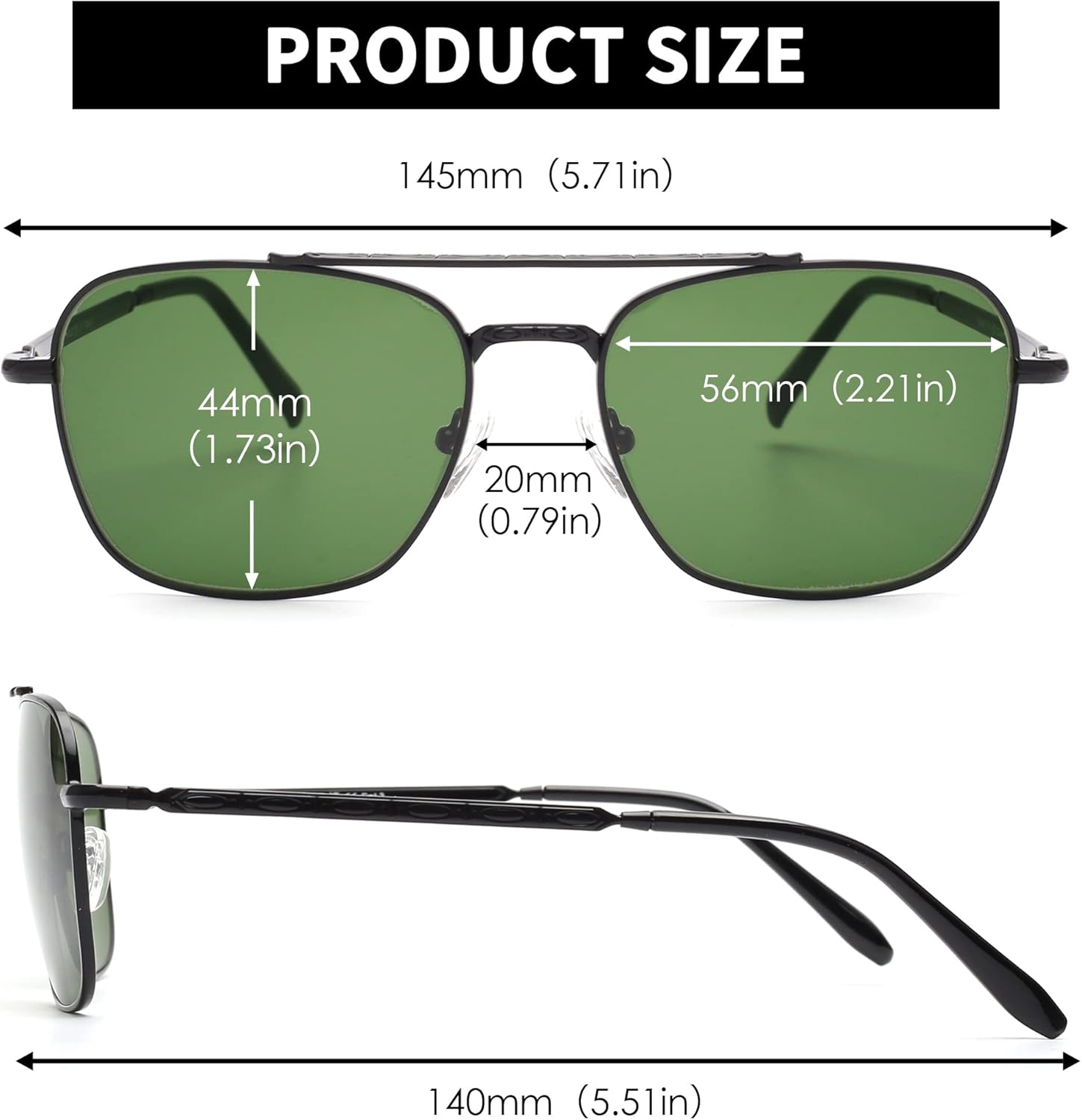 JIM HALO Retro Square Aviator Sunglasses Premium Glass Lens Flat Metal Eyewear Men Women - Image 5