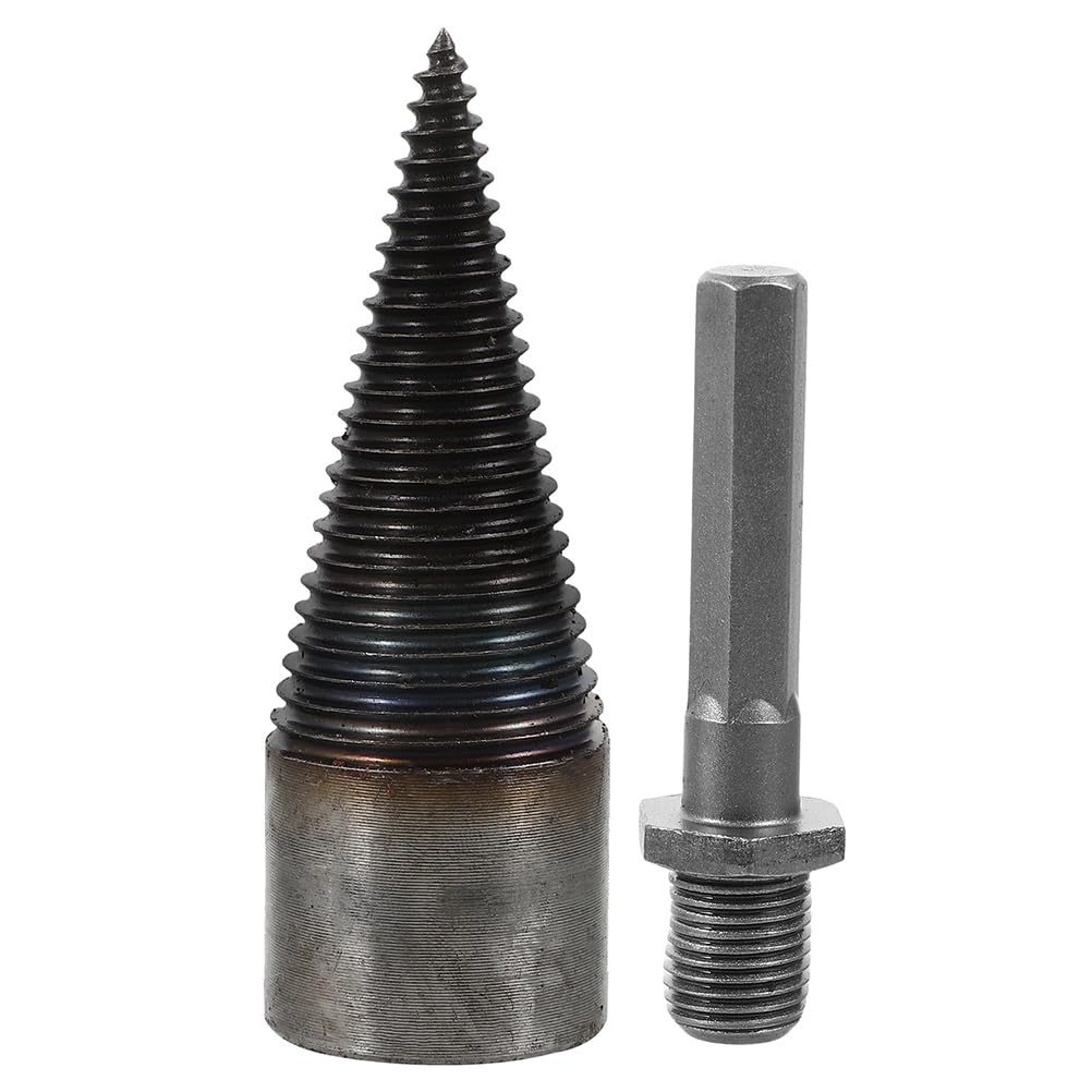 SHERCHPRY Punta Spaccalegna per Legna da Ardere 42 Mm in Acciaio ad Alto Tenore di Carbonio Codolo Esagonale per Trapano Elettrico, Accessorio Spaccalegna Versatile per Uso Intensivo