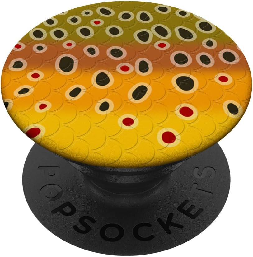 Brown Trout Pattern Fish Art Trout Fishing Fly Fishing Gift PopSockets PopGrip for MagSafe