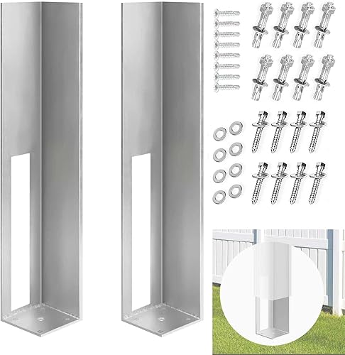 TPSHKE Torre de montaje de poste de hormigónmadera para valla de vinilo, 2 piezas, poste de valla para valla de vinilo de 5 x 5 x 24 pulgadas,