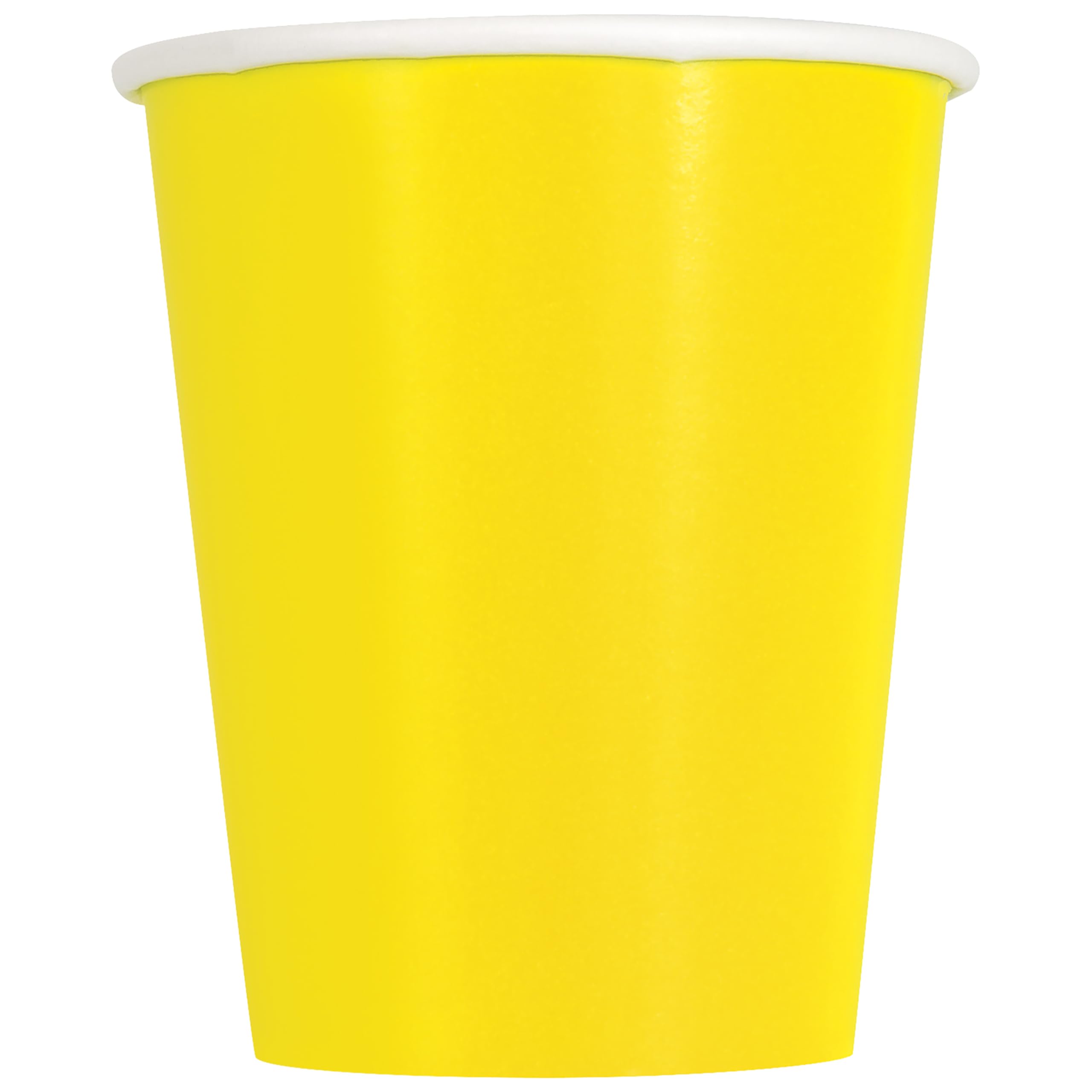 Unique Party Yellow Paper Cups, Neon 266Ml, 14 Pack