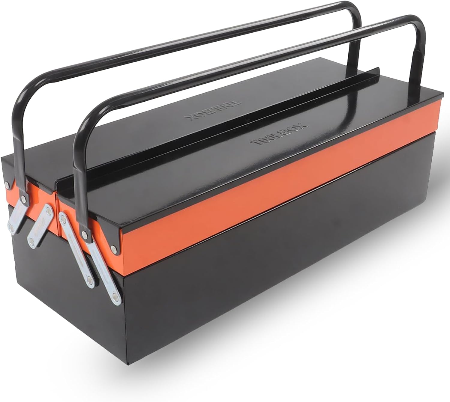 findmall 21 inch 2 Tier 3 Tray Cantilever Toolbox, Metal Folding Tool Box