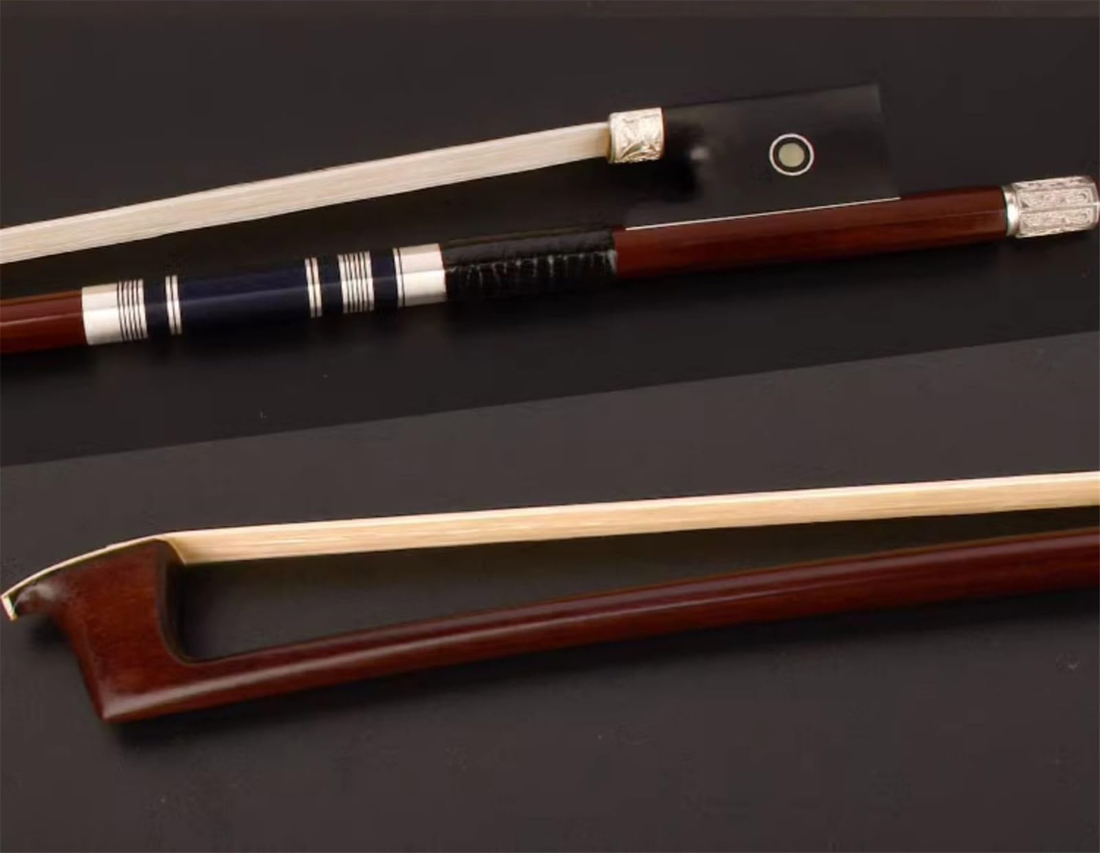Handgefertigte Geigenbögen Professioneller Violinbogen 4/4 Ebenholz Schachtelhalmbank(Type 2)