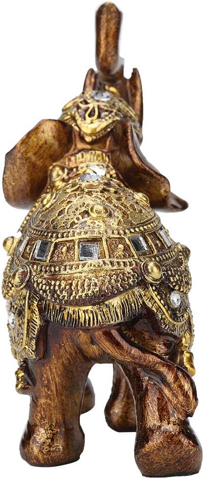 Buachois Lucky Elephant Statue,Symbol of Luck and Prosperity,Resin Antique Gold Accent,Feng Shui Elephants Figurine,Home Decor Ornaments for Living Room,Table Centerpiece,Shelf,Office