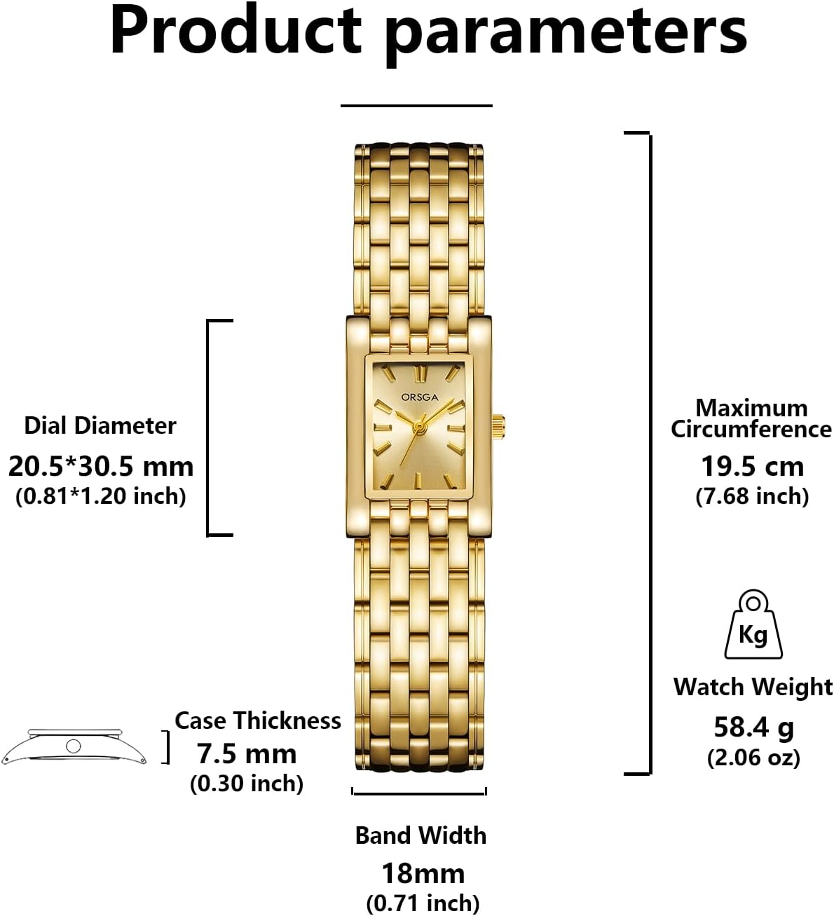 CIVO Ladies Watches for Women Gold: Small Stainless Steel Analog Waterproof Wrist - Square Face - Image 7