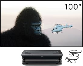 AWOL VISION LTV-3000 Pro with 100" Matte White Screen MW100&3D Glasses Bundle, Dolby Vision & Atmos, HDR10+, 150" UST Laser TV Home Theater Projector with 100" matte white screen (LTV3000&MW100&DG002)