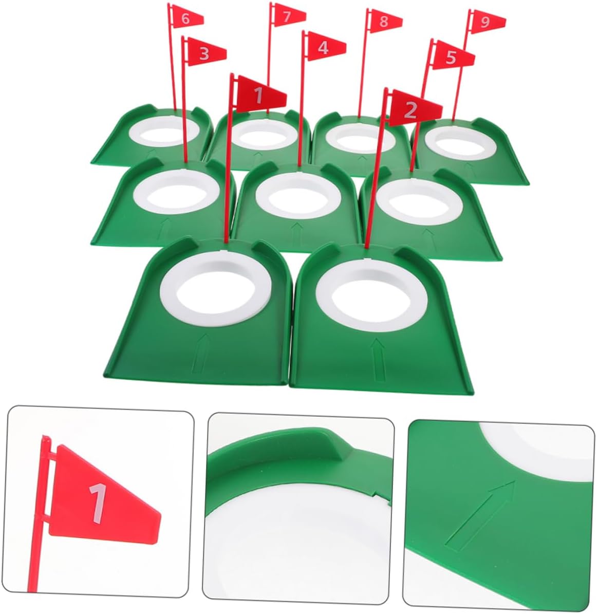 POPETPOP Golf Training Tool Set 9 Pcs Putting Cup Flag for Accurate Indoor/Outdoor Practice