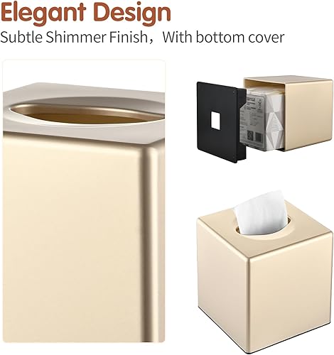 Miniatura 4 de Funda para caja de pañuelos, soporte cuadrado para pañuelos faciales para tocador de baño, encimeras, aparadores, mesita de noche, salones y