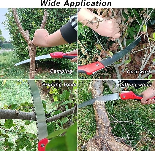 PARATPAR MALL Folding Saw, Heavy Extra Long Blade Hand Saw for Pruning Saw, Rubber Grip Handle Garden Folding Saw for Wood Work Gardening PrWood Camping.-(multicolor) 3
