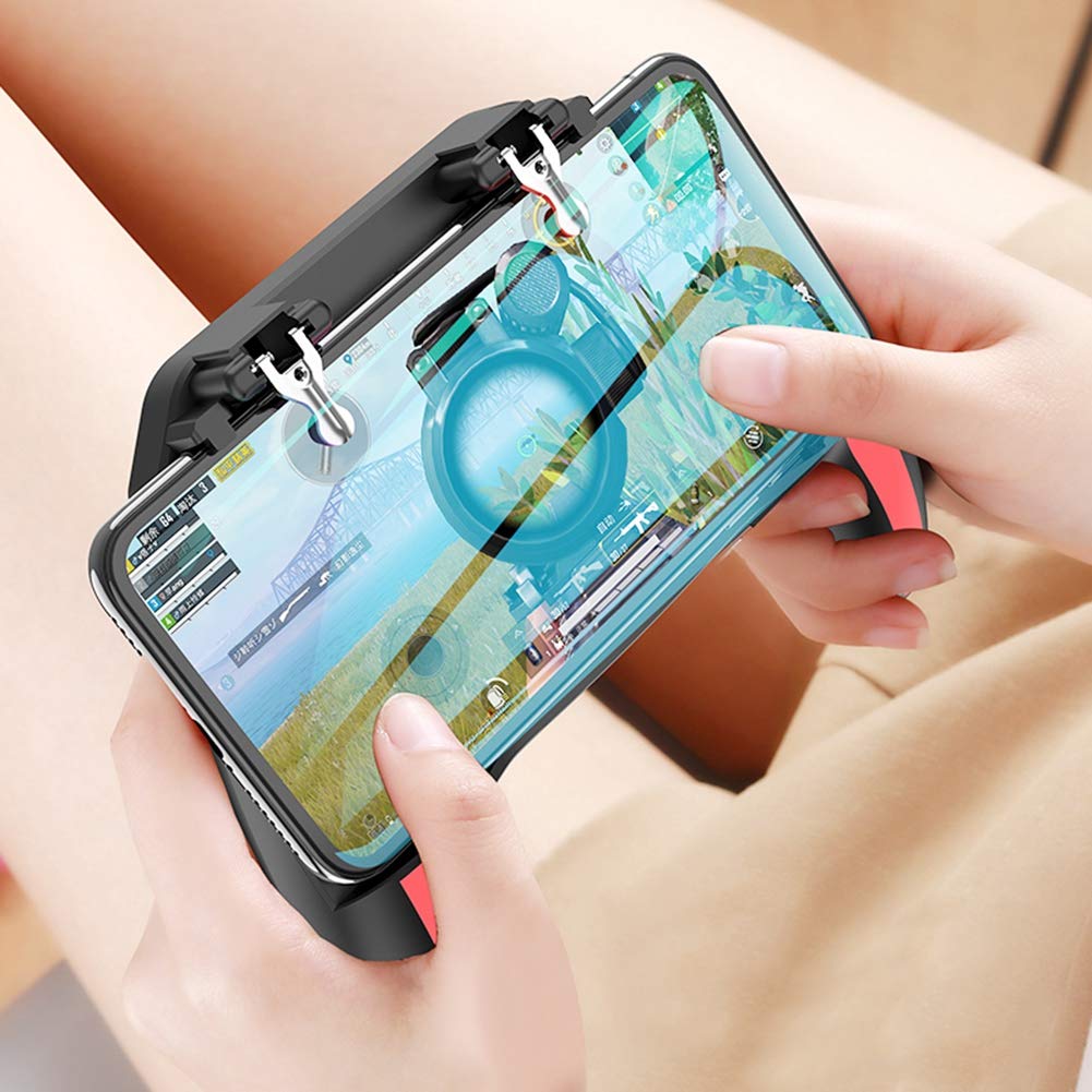 Doppia ventola di raffreddamento Controllo del gioco per telefono cellulare, gamepad ergonomico per smartphone con batteria da 2500 mAh/5000 mAh per telefoni da 4,7-6,5 pollici(5000 mAh)