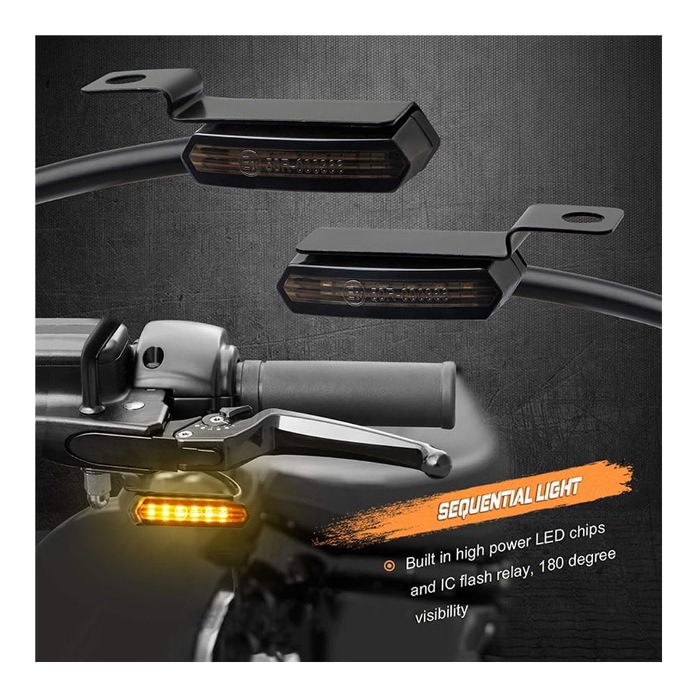 Motorcycle Handlebar LED Mini Turn Signal Indicator Light For Harley Sportster E - Foto 13