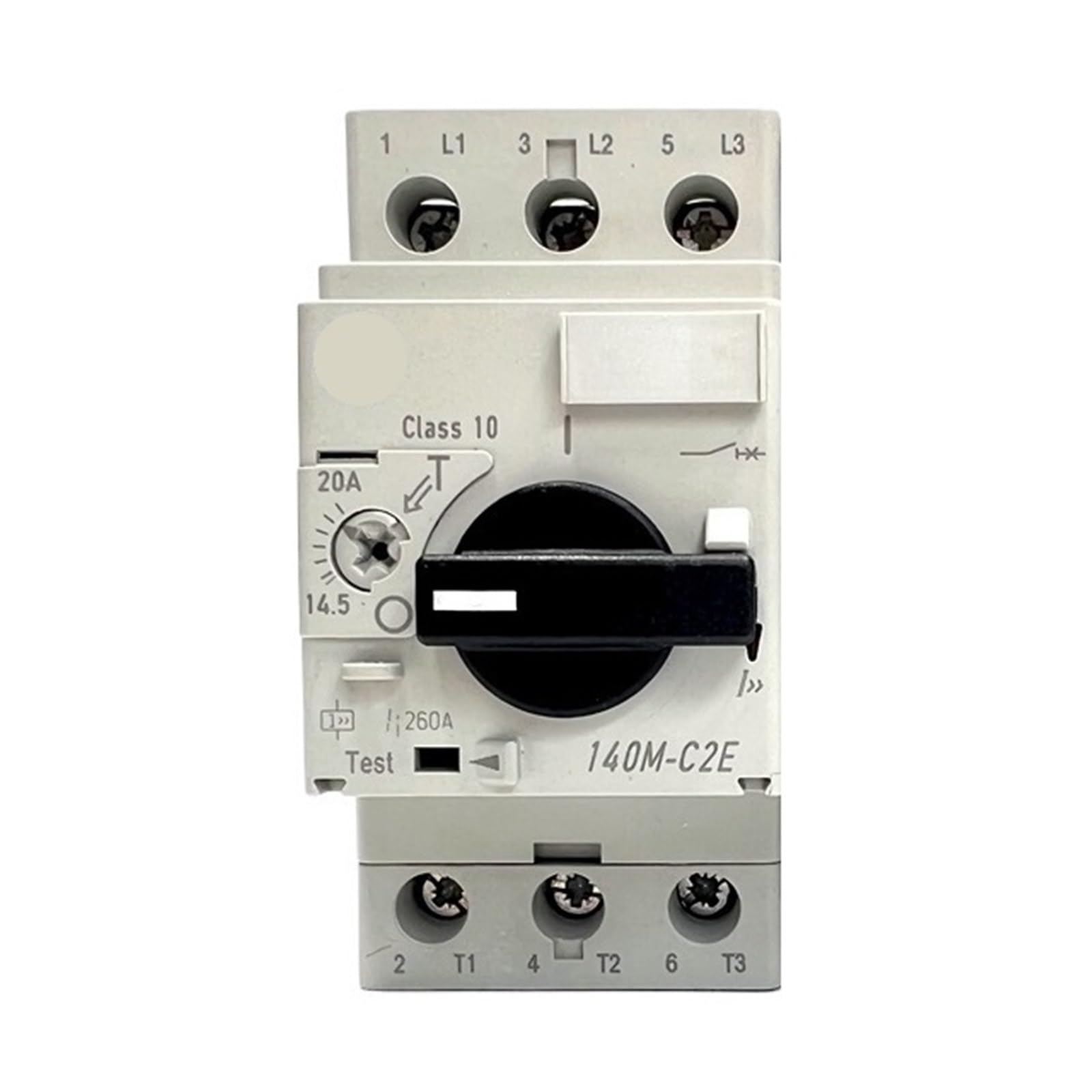Disjoncteur de protection moteur avec plage réglable 14,5-20 A et commande rotative
