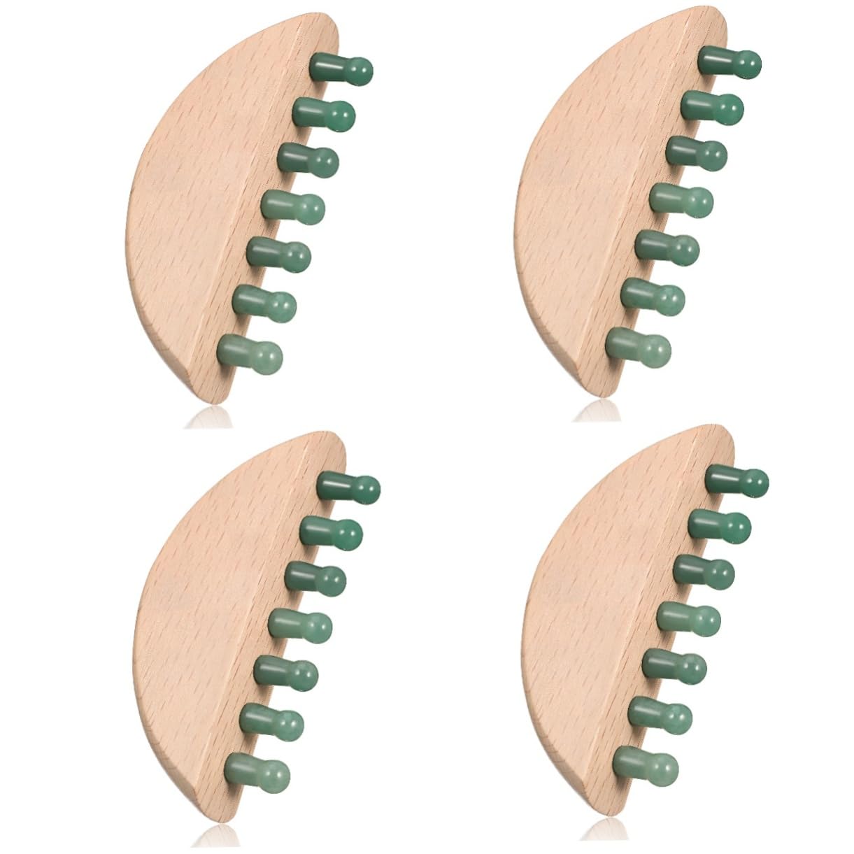 FRCOLOR 4 Pièces Outil De Massage De La Tête Outils De Massage Cheveux Cuir Chevelu Masseur Cuir Chevelu Peigne Point Masseur Jade Peigne Pour Cheveux Massage Grattage Peigne Grattage