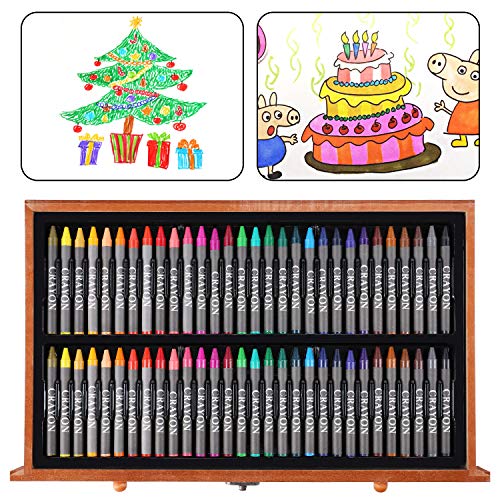 142 Piece Deluxe Art Sets, Painting & Drawing Kit,Mega Wooden Art Box,Art Case Portable,with Colored Pencils,Sketch Pencils,Crayons, Oil Pastels, Watercolor Cakes, Paint Brush, Sharpener, Eraser