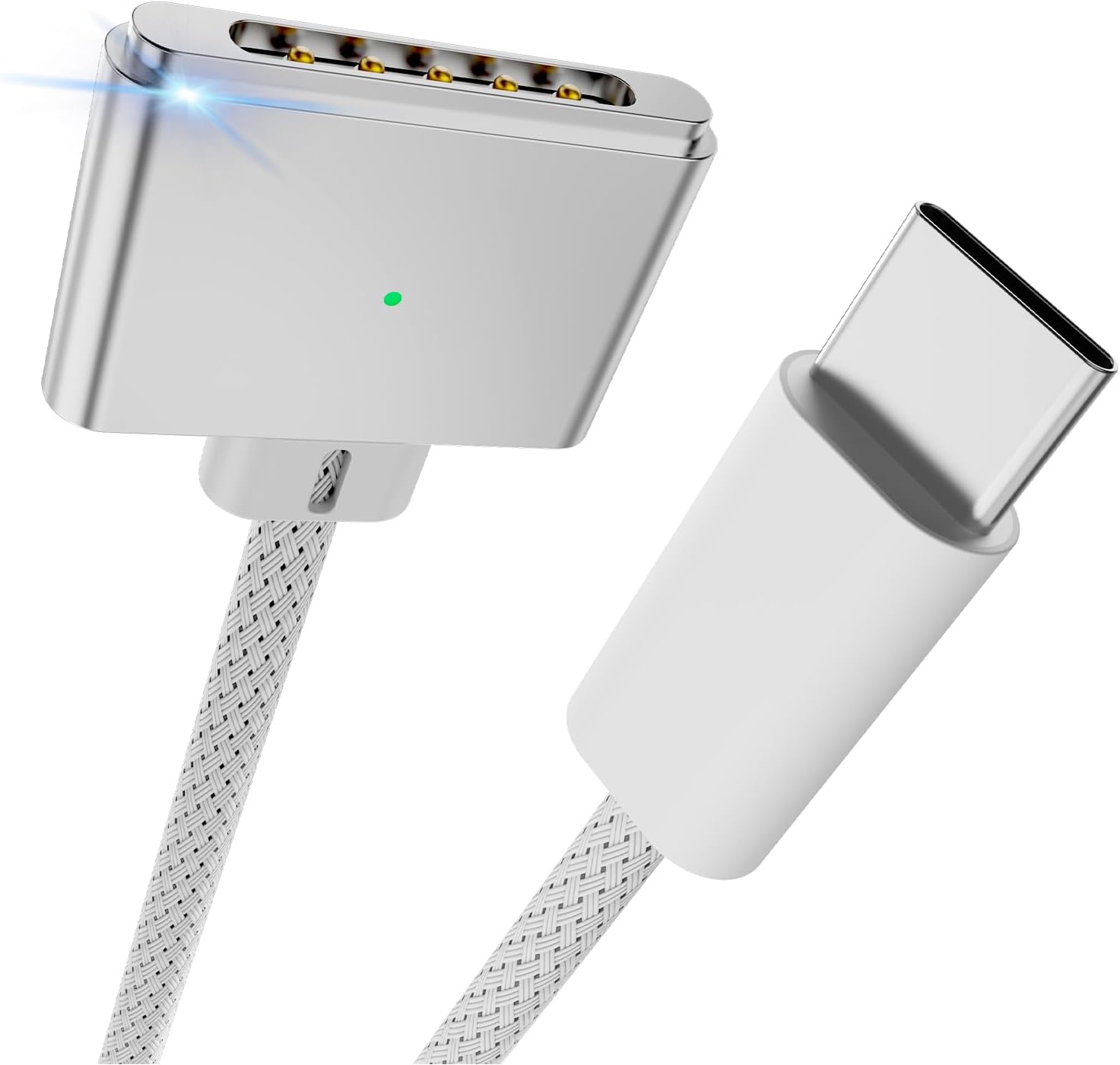140W USB-C to Magnetic 3 Cable, Safe Charging Cable Compatible with MacBook Pro 2021 M1 Pro & Max 14" 16", MacBook Air 2022 M2, MacBook Pro 2023 M2 Pro & Max 14" 16" - 6.6ft White White Magnetic 3